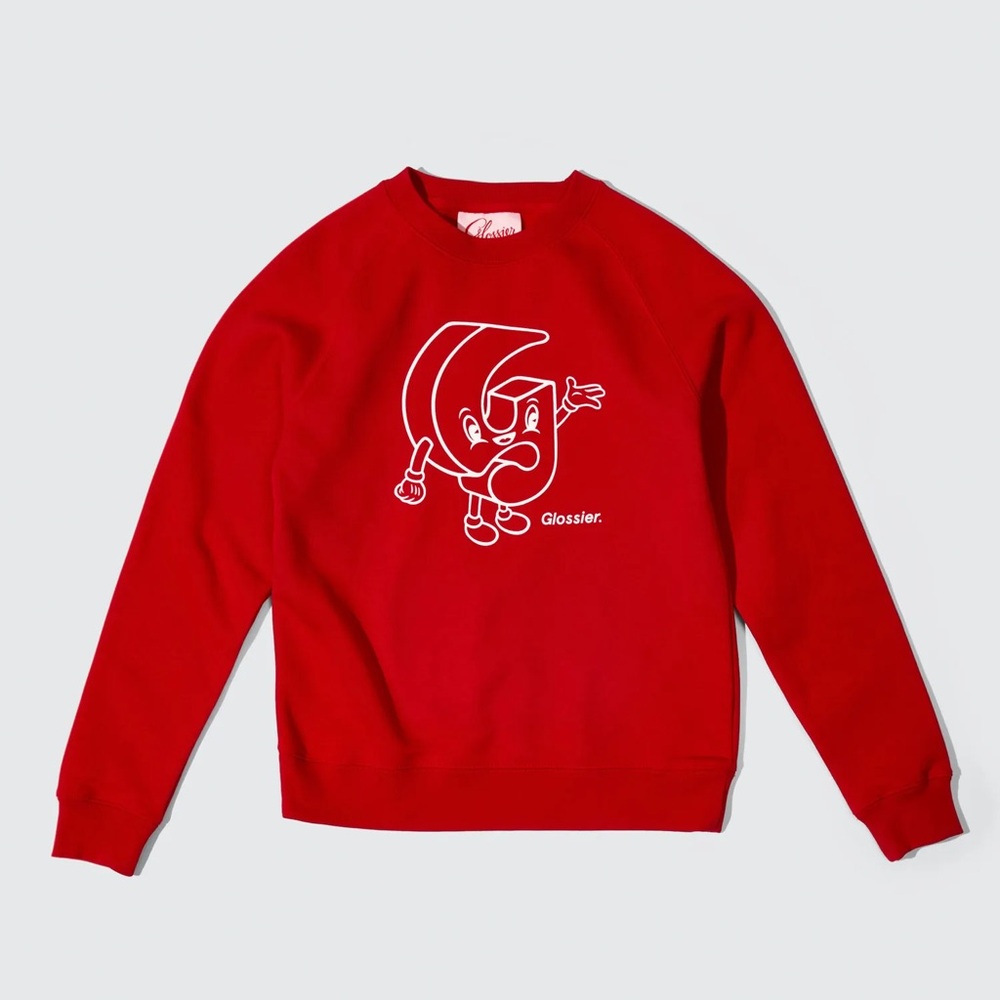 GLOSSIER RED HOLIDAY G PAL SWEATSHIRT CREWNECK SIZE XL